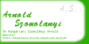 arnold szomolanyi business card