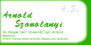 arnold szomolanyi business card